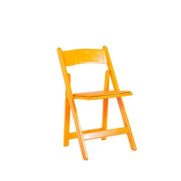 Image of Orange Wood Folding Chair